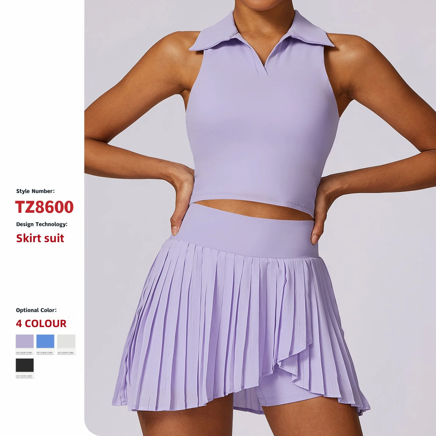 Të ardhura të reja Tenisi veshje të shkurtra të veshura me pleated Slim Fit Sport jashtë Pickleball T-shirt golfi dhe atletike tenisi Skort Skirt