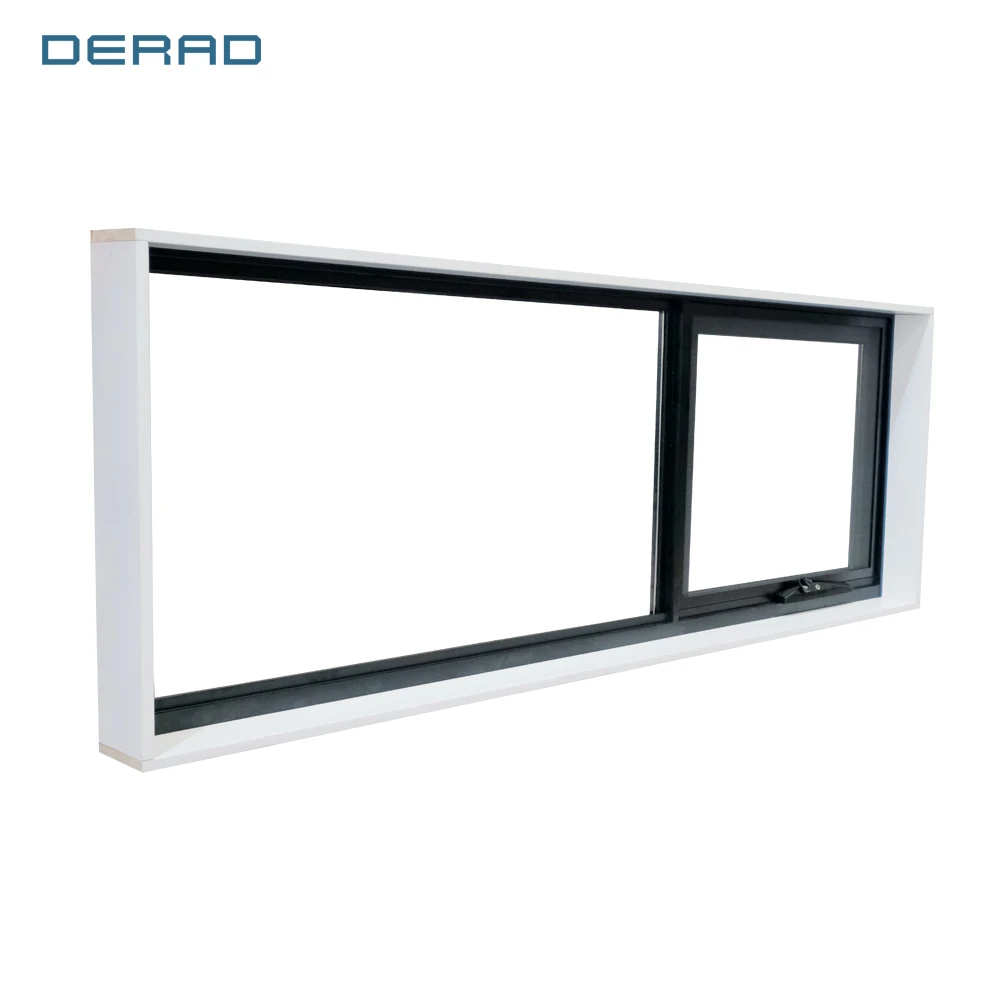 Commercial Awning Window White Black Grey Manufacturer customized Aluminum Awning Windows Double Tempered Glass