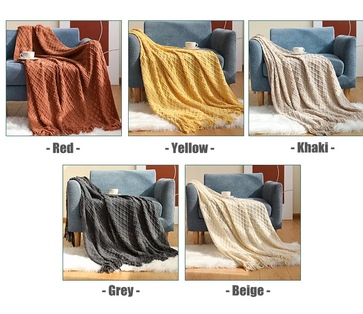 Aoyatex Geometry Adult Wearable Soft Chunky Crochet Acrylic Knitted Blanket Throw For Office Break Throws And Blankets supplier