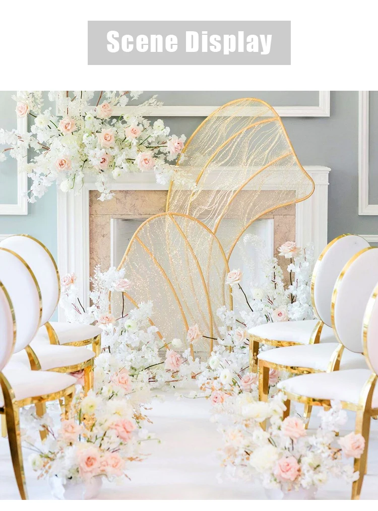 Luxury Furniture Modern Gold Stackable Stainless Steel Metal Round Back