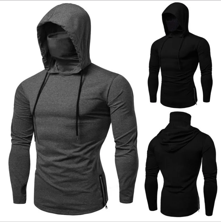 New Fitness Clothes Men's Sweatshirts Hats Long Sleeves T-shirts ...