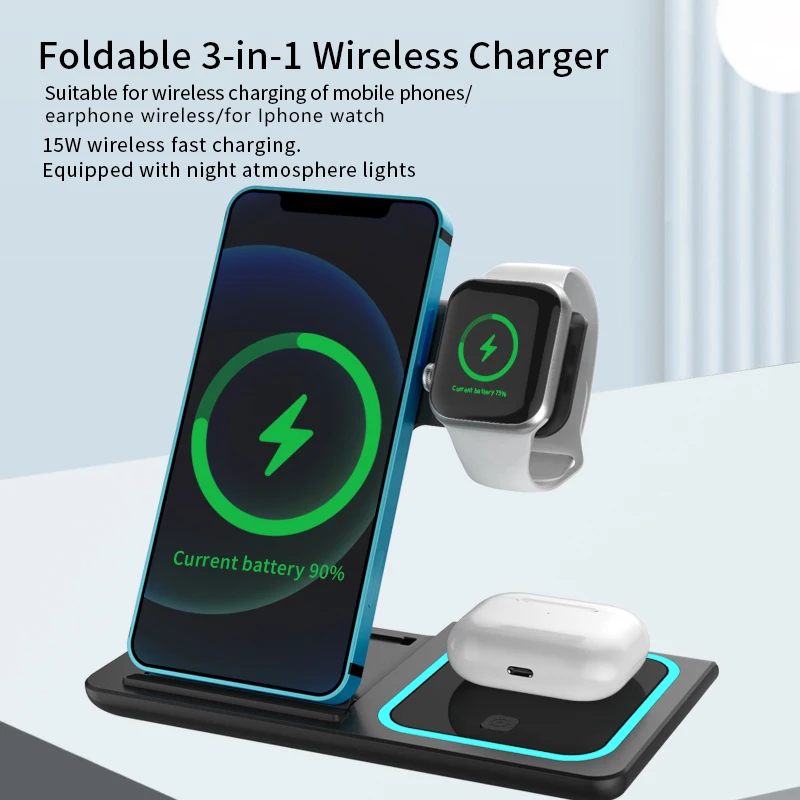 2025 New Products Multifunction 3 in 1 Wireless Chargers for Phone Strong Magnetic Fast Charger for Smart Watch for Earphone