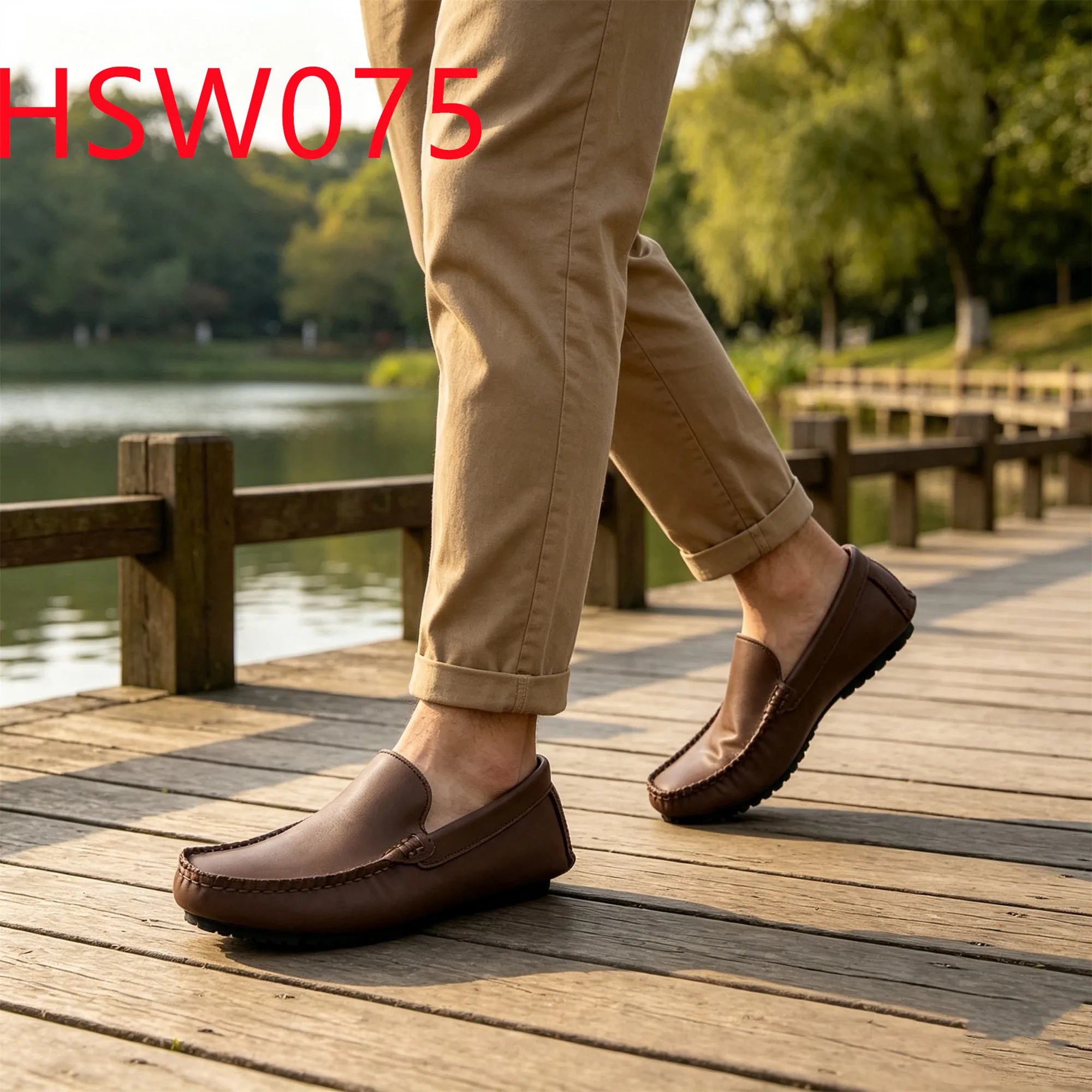 HY,Pier Strolling Natural Cow Leather Upturned-Tip Style Boat Shoes Short Walk Handmade Slip-on Hua Singh Loafer Shoes HSW075