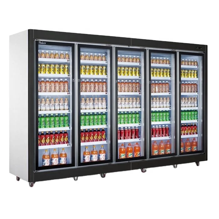 Large Capacity Fridge Commercial Refrigeration Equipment Supermarket Bottle Drinks Cold Water Beer Showcase Cabinet Fridge