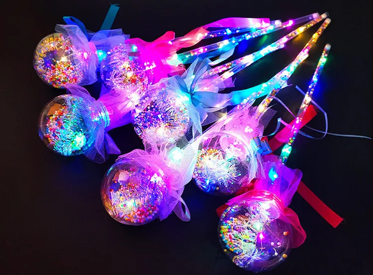 Детская светящаяся светодиодная игрушка палочка вращающаяся световая