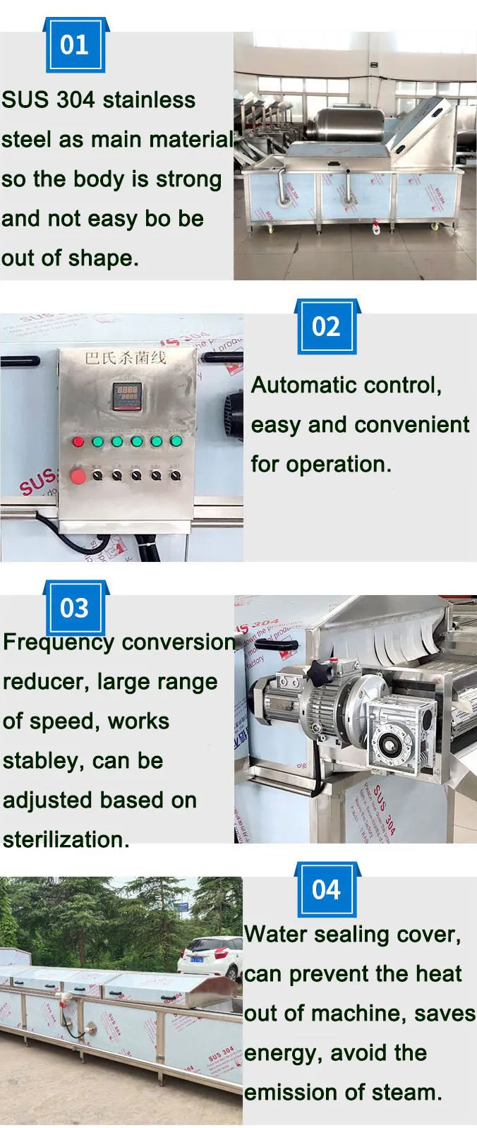 Automatic Beer Can Juice Pasteurizing Machines Bag Pasteurization Water