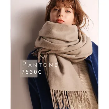 Women's wool scarf autumn and winter new solid color thick warm scarf large shawl wholesale custom winter scarf