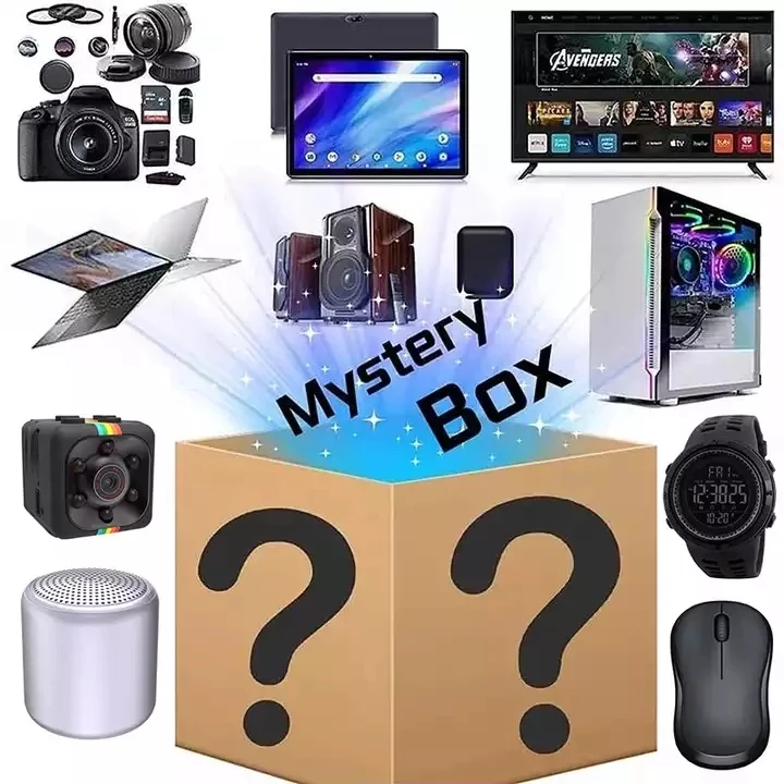 Mystery Gift Box 3c Electronic Products A Chance To Open Wireless Earphones,Cameras,Tripod
