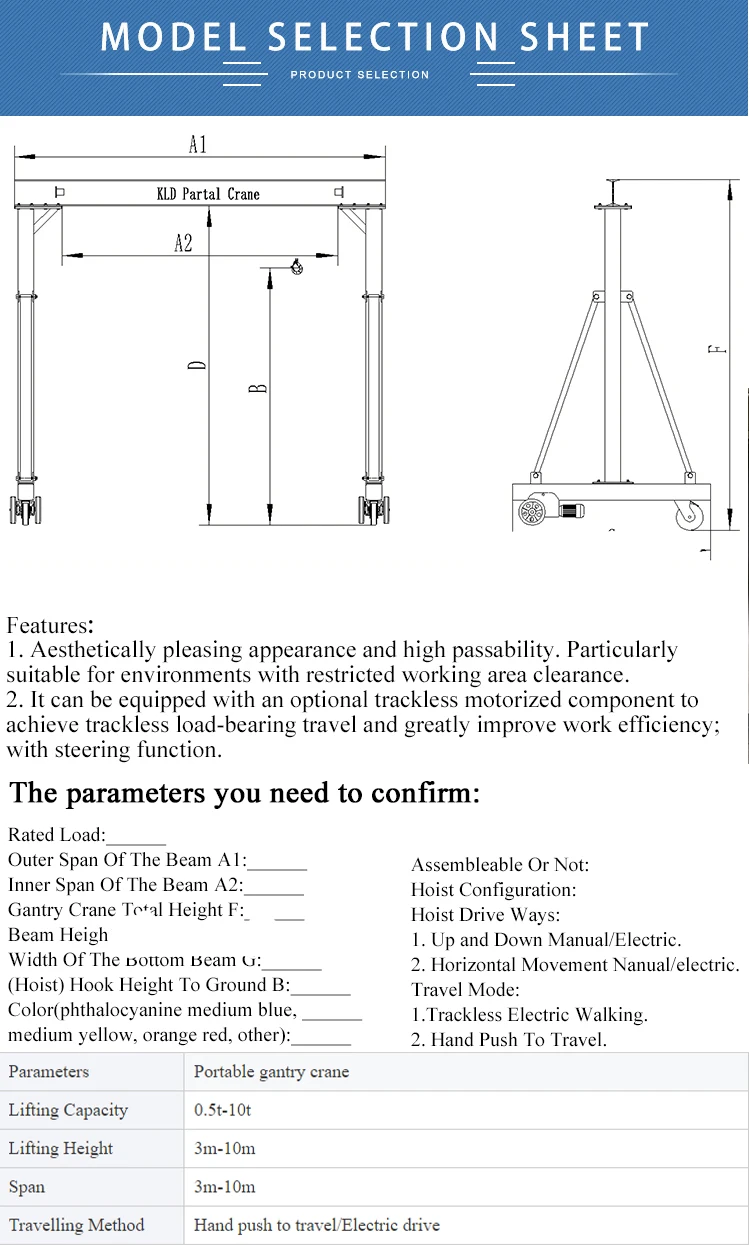 four wheel mini gantry crane