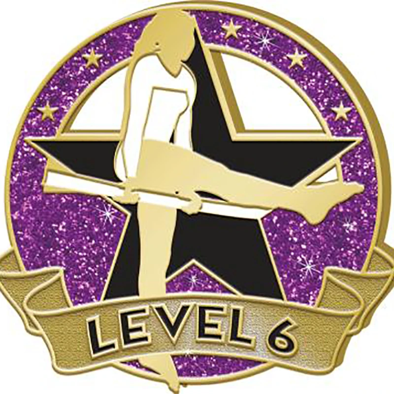 Благородный производитель металла гимнастика медаль значок на заказ логотип Трофи премии Craft булавки