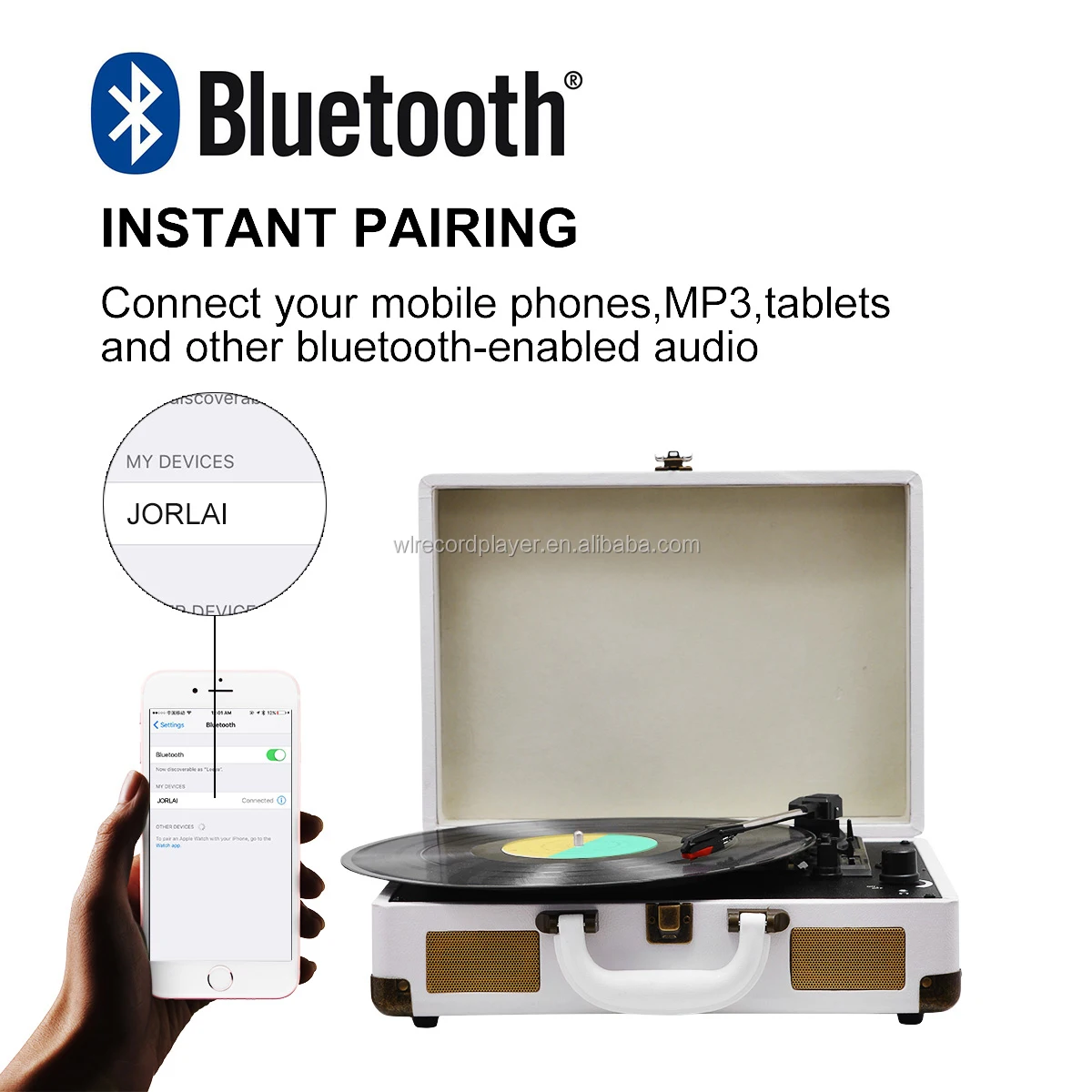 Display Digital Gramovox Bt Mechanism Spring Vintage Retro Wooden  Gramophone Phonograph