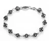 BRFLW01ANTIQUESILVER Bracciale vintage con perline a forma di fiore