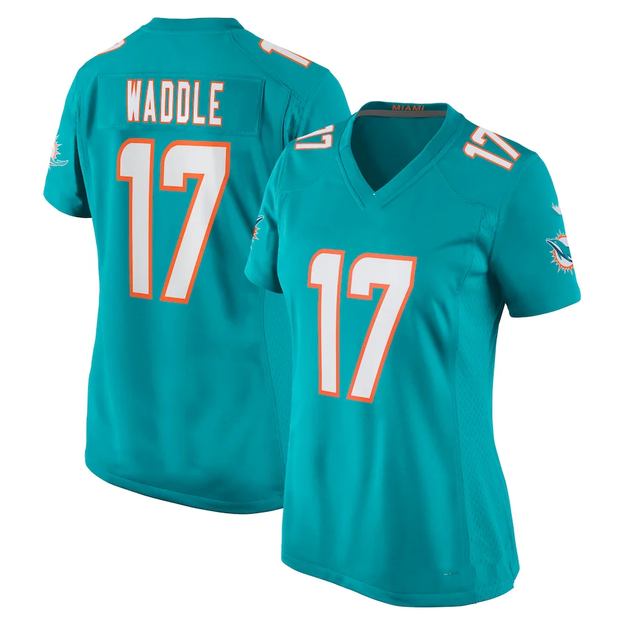 2022 Wholesale Miami City Women S Aqua 1 Tua Tagovailoa 17 Waddle 88