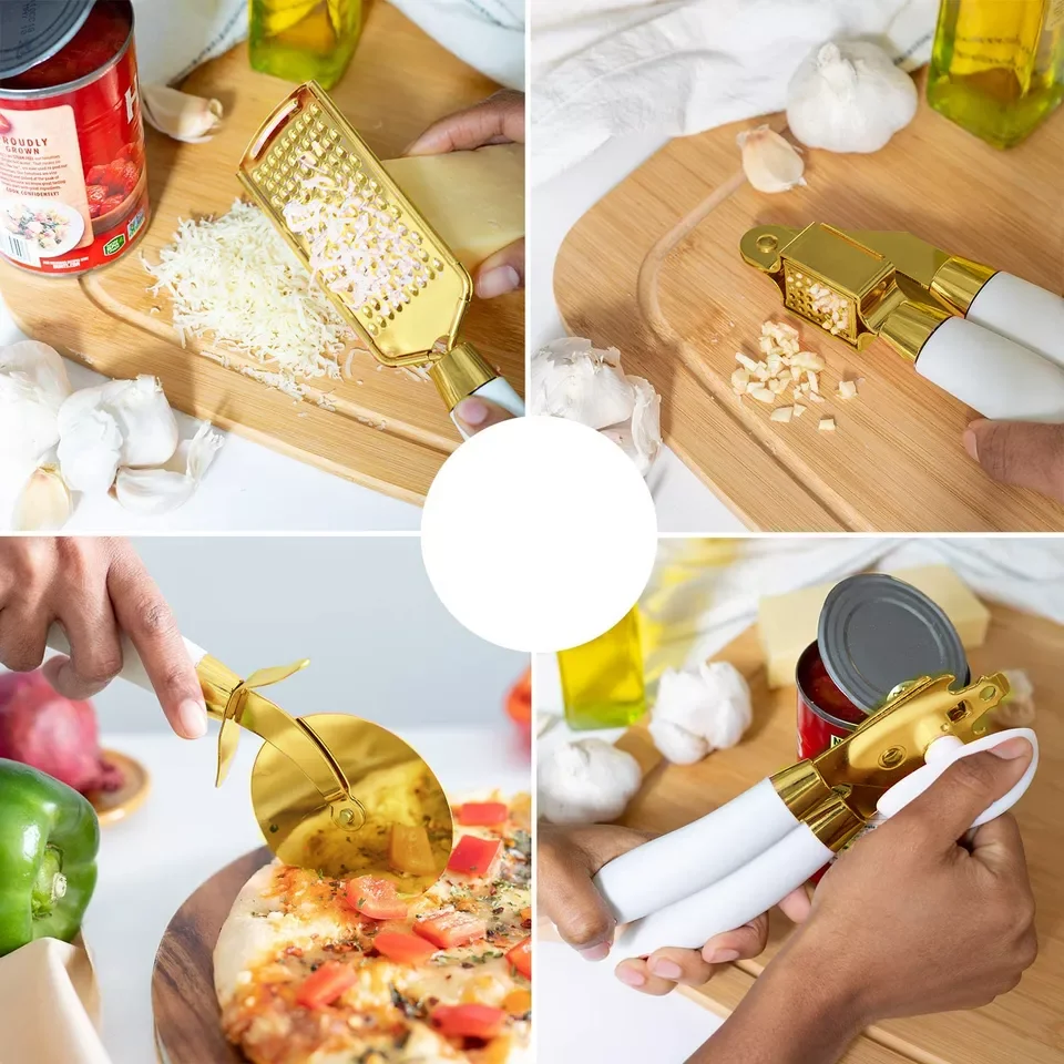 New Arrival 7 Pcs Gold Kitchen Tools Set Kitchen Accessories Gadget Set