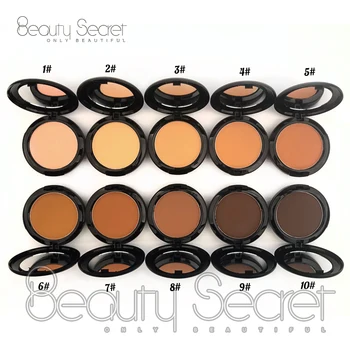 OEM makeup 10 color face private label best powder foundation and powder for dark skin