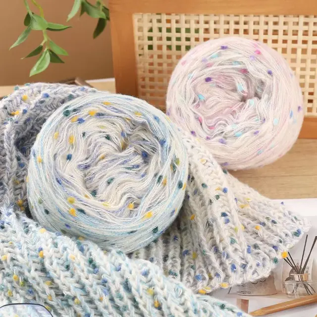 150g Rainbow Mohair Wool Blended Yarn Soft Wholesome for Hand Knitting Hand-Weaved Scarf Hat for Men Women Weaving Embroidery