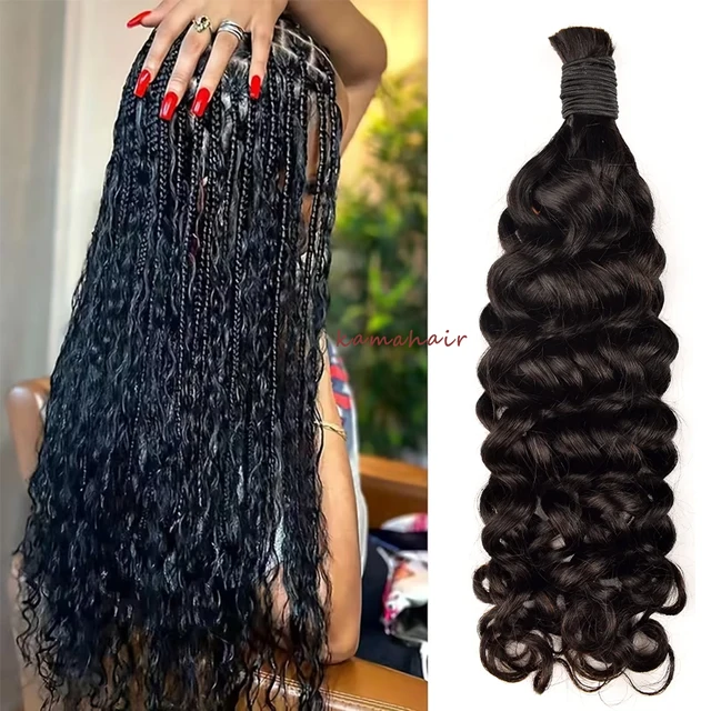 KAMA 10A+ Quality Italian Curly Bulk Human Hair No Weft Curly Bundles for Braiding Brazilian Virgin Hair Extensions 100g/Bundle