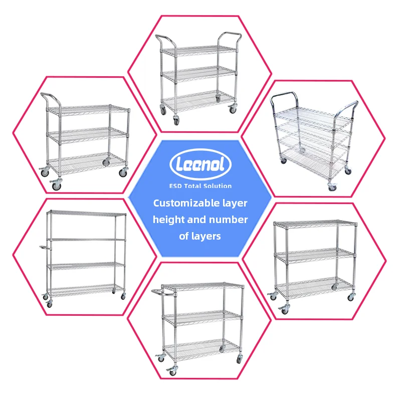 SMT ESD PCB Reel Shelf Chrome Wire Storage Shelving Rack