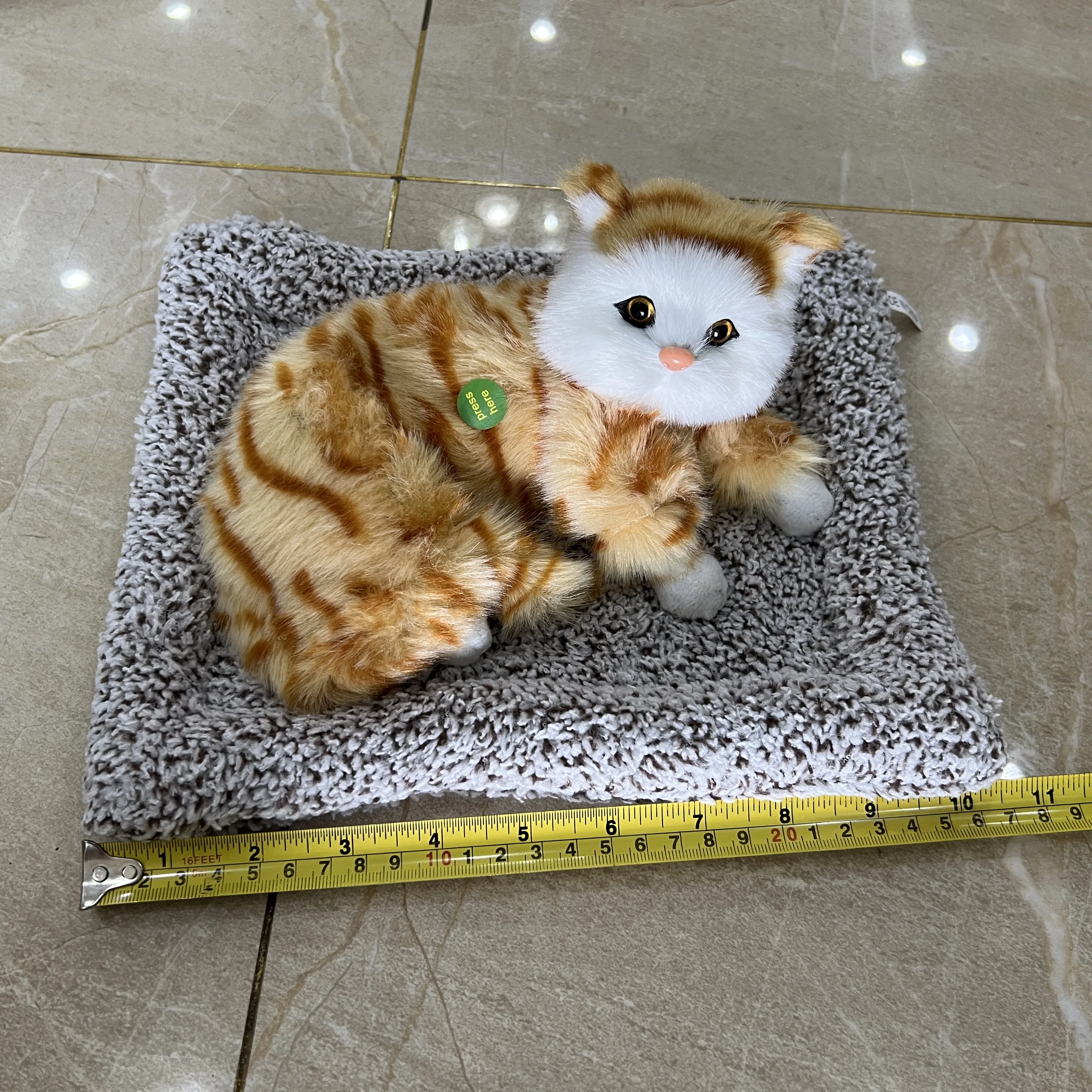 Creative Cute Plush Cat Kitten Toy Model Festive Christmas Ornament  Realistic Animal Shape for Kids-Factory Direct Wholesale