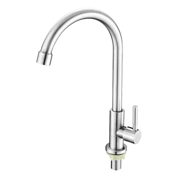 Taps And Faucets Stainless Steel 360 Degree Rotatable Single Cold Water Handle Sink Kitchen Faucet