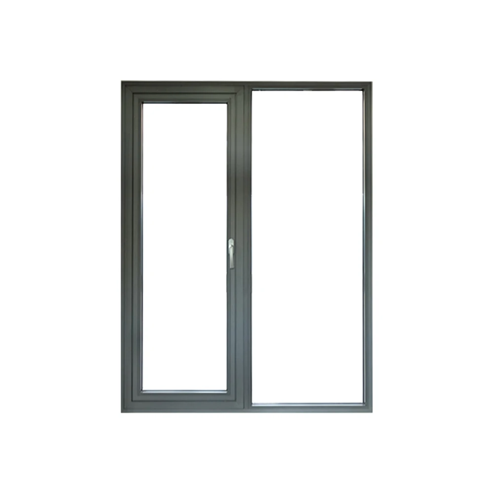 Heat insulation outward opening aluminum casement window with fixed pane for villa hotel house bedroom windows