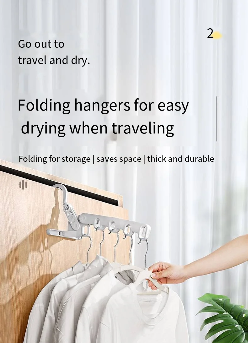 Foldable drying rack 5 holes travel business portable clothes hanging hotel indoor drying rack hanging novelty hooks details