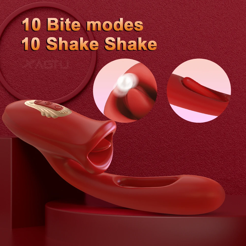 Alwup Biting Vibrator 3 in 1 Mouth Toy Multiple Stimulations Orgasm Artifact for Female Sex Toys Wholesale Flapping Vibrator