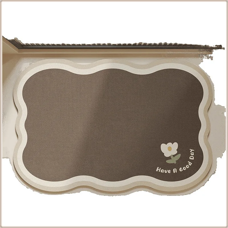 PVC Novelty Print Bathroom Water-absorbing Floor Mat with Anti-Slip Rubber Back Quick-Dry Eco-Friendly details