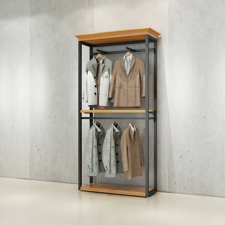 High End Boutique Display Shelf Rack for Clothes Metal Hanging Shirt Display Stand