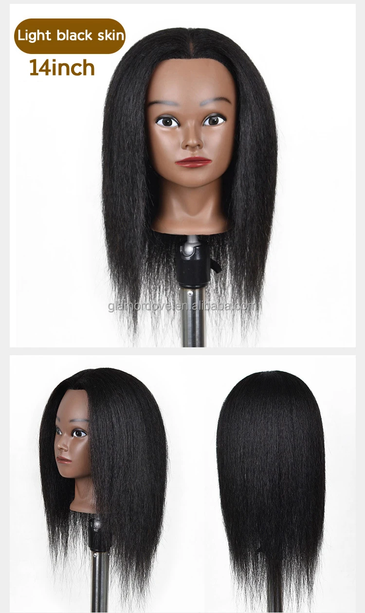 Hot Selling Humanhair Manikin Training Mannequin Head Hair With Clamp