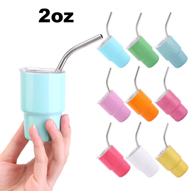Wholesale 2oz Mini Studded Tumbler Coffee Cup With Lid And Straw