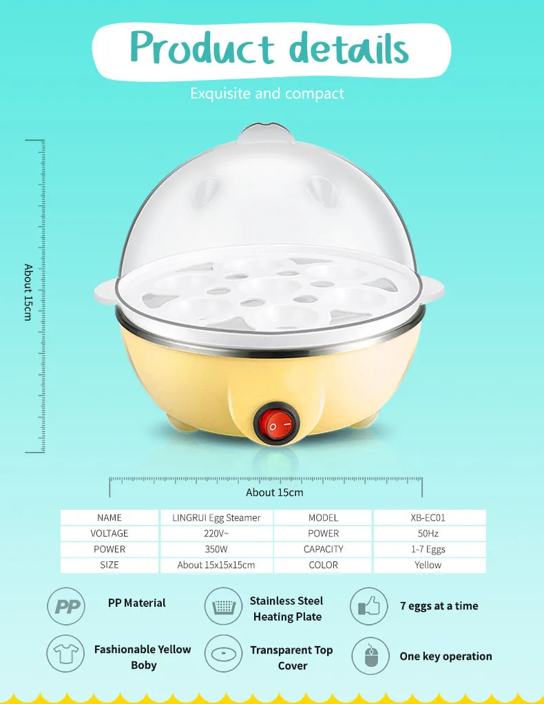 7-Egg Capacity Chicken Shape Egg Steamer - Mini Cooker, Food