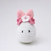 Easter white bunny wear head flower