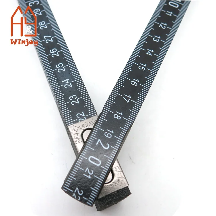 Folded Ruler Tool Measure Tool Folded 2 Meter 10 Folds Pocket Black Color Wooden Folding ...