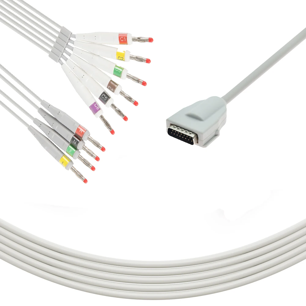 Compatible Mortara Eclipse LE II One Piece IEC Banana 4.0mm EKG Cable 850 Direct-Connect EKG Cable