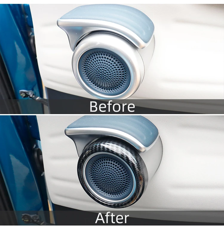 ATTO3 Accessories ABS Carbon Fiber Four Door High Speaker Tweeter Cover Car Horn Cover For BYD ATTO 3 Yuan Plus details