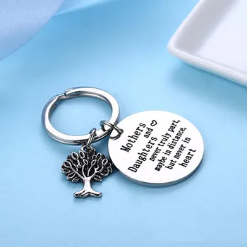 Family Tree Keychain Mother Daughter Gift Best Christmas Jewelry Gifts for Mom Mother Daughter Keyring to My Mother Keychain
