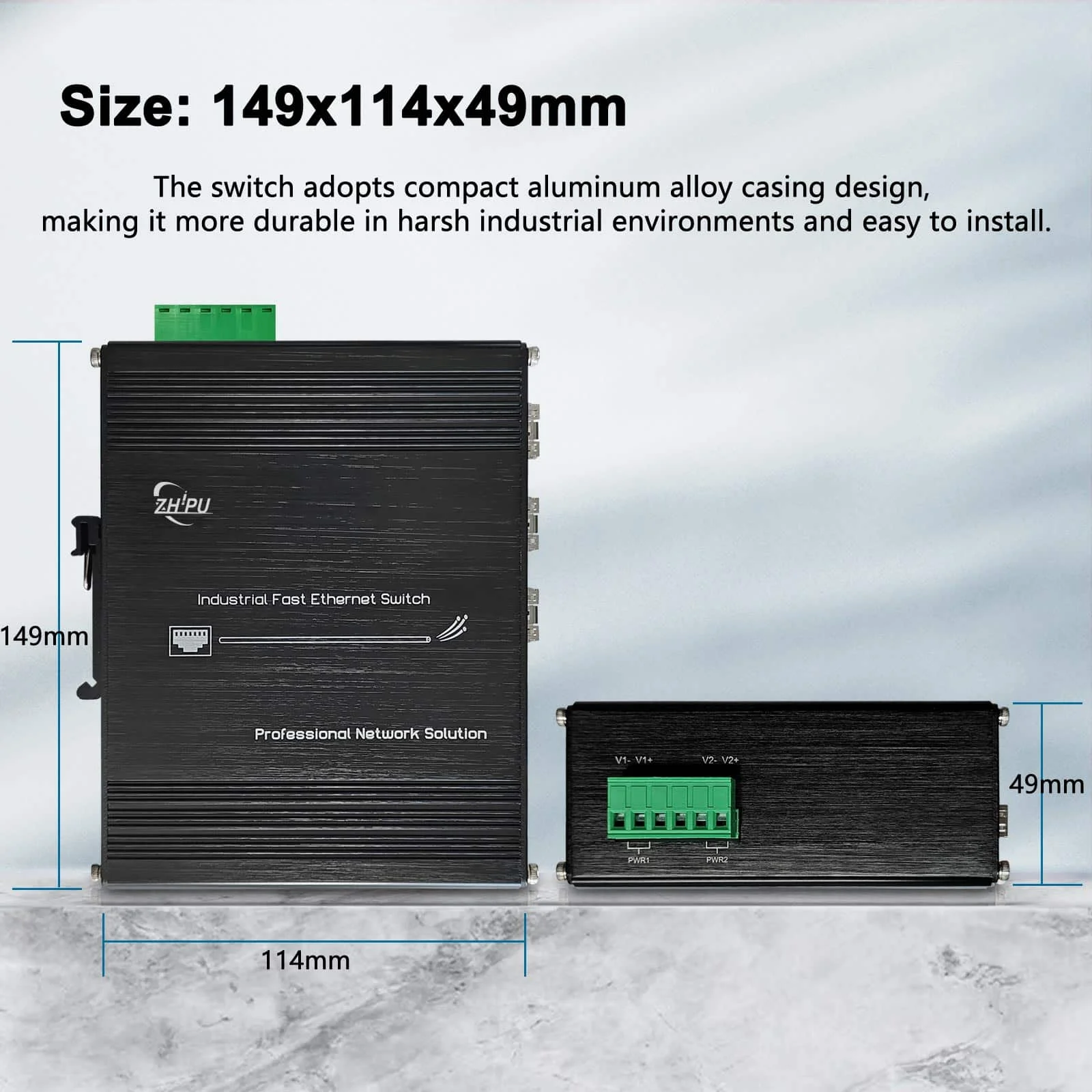 Fast Ethernet Fiber Extension Industrial Switch Supports up to 20km Over Single/Multi-mode Fiber 6+3 Ports Supports SC/FC/ST/SFP
