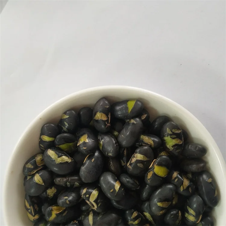 Healthy high quality roasted black beans withwith green kernel for sales