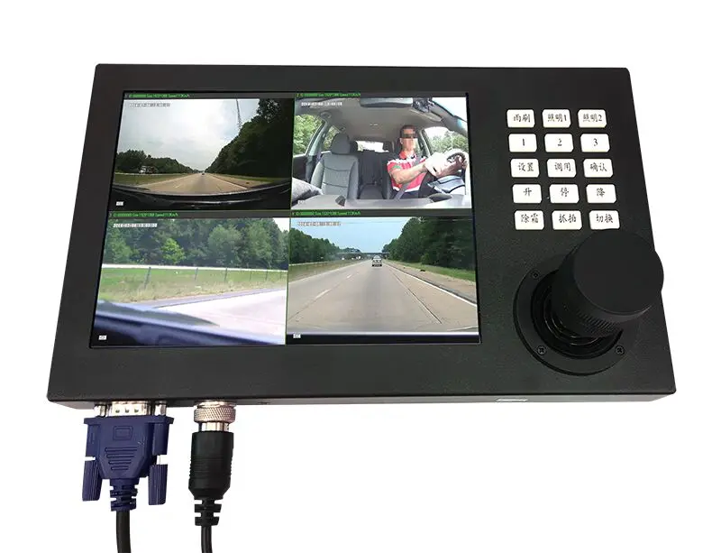 OKAF Network Keyboard 4D Joystick Control 8 Inch Color LCD Display Video Switcher IP PTZ Camera Controller