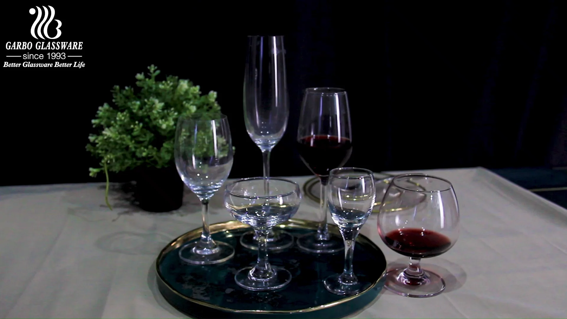 490ml Lead Free Crystal Glass Goblet Stemware For Home Using Customized