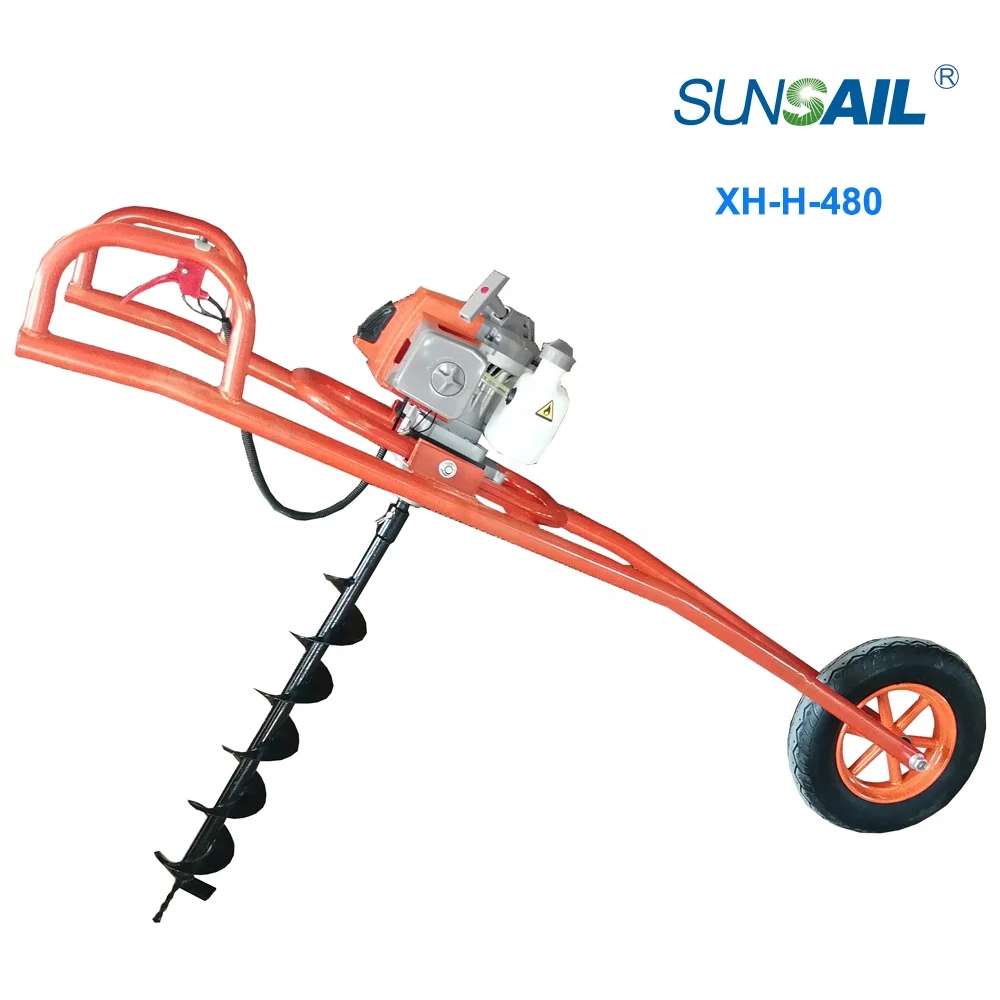 
 Ручной нажимной шнек с ручной стойкой, машина для копания отверстий земляного шнека  