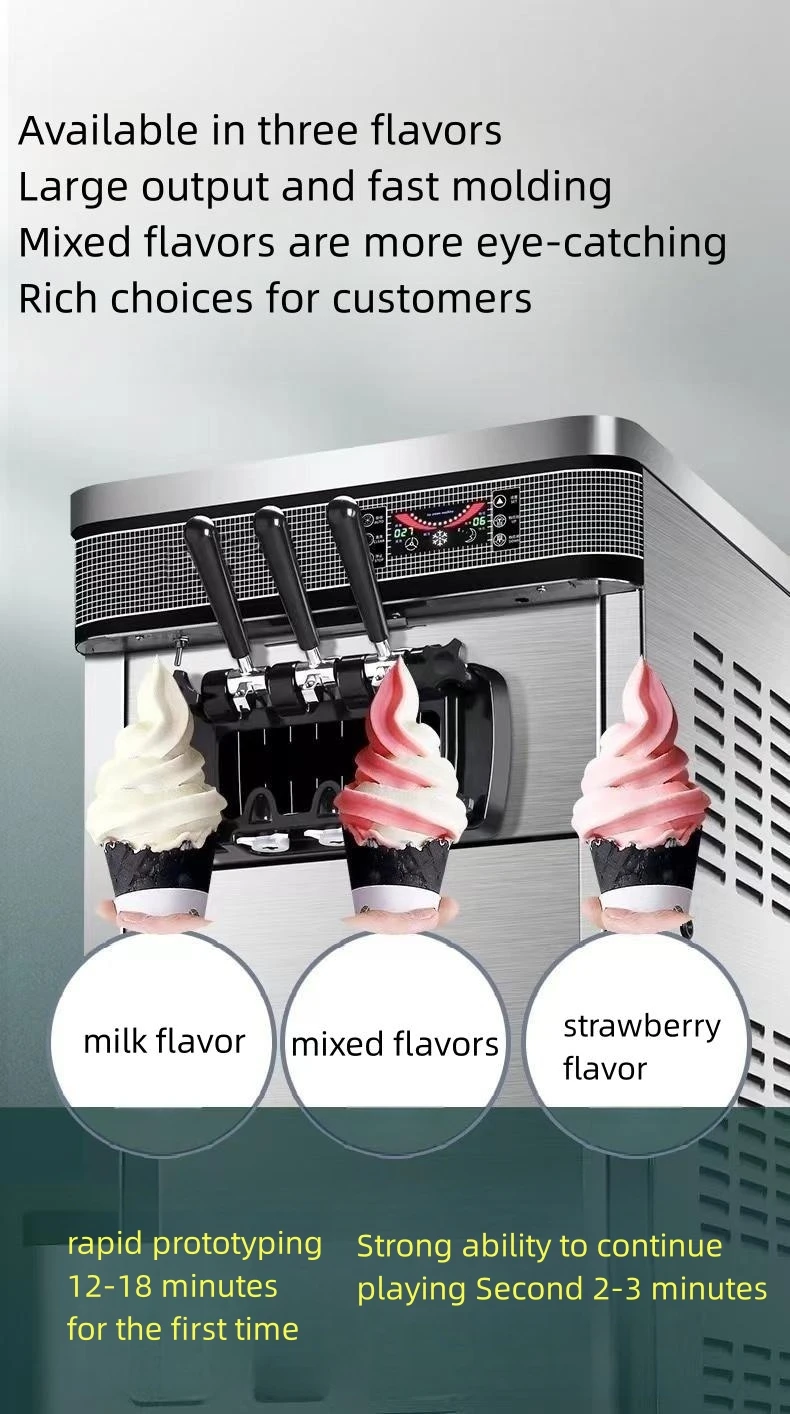 1600w Ice Cream Machine Commercial Vertical Small Soft Ice Cream Cone Machine Automatic Sundae 6052