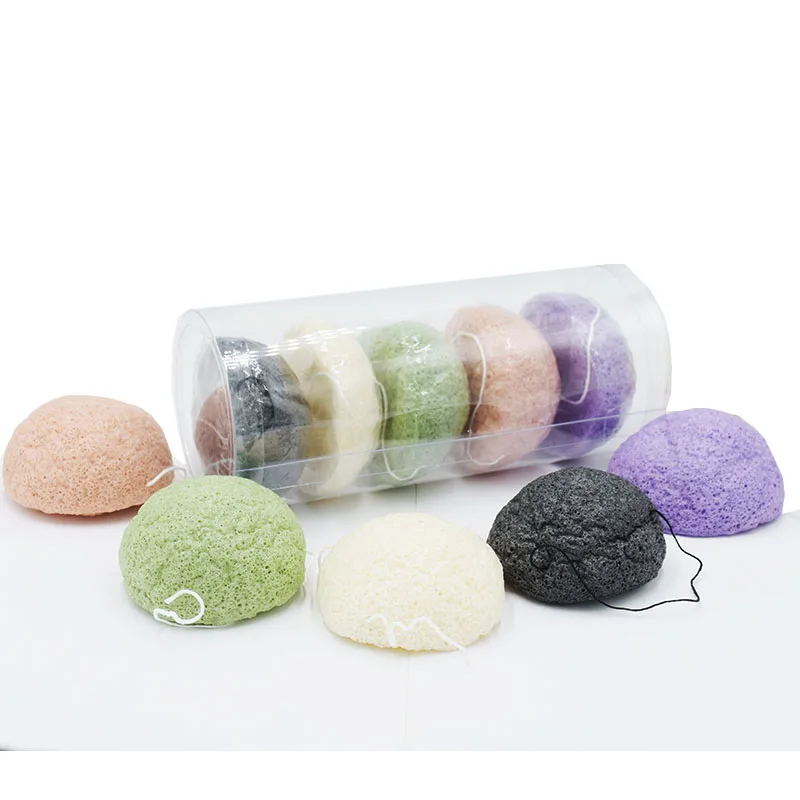 Прямая поставка с завода, губка Amazon konjac, многоцветная Очищающая натуральная коньяк-губка для лица