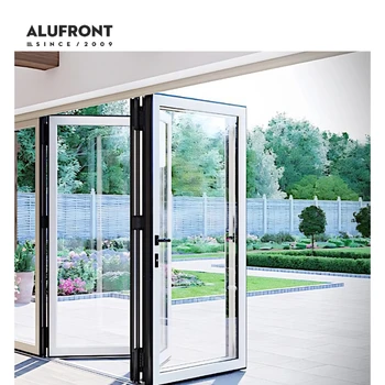 ALUFRONT AS2047 Hurricane Impact Proof Aluminium Bifold Door Patio Bi Folding Doors for Residential
