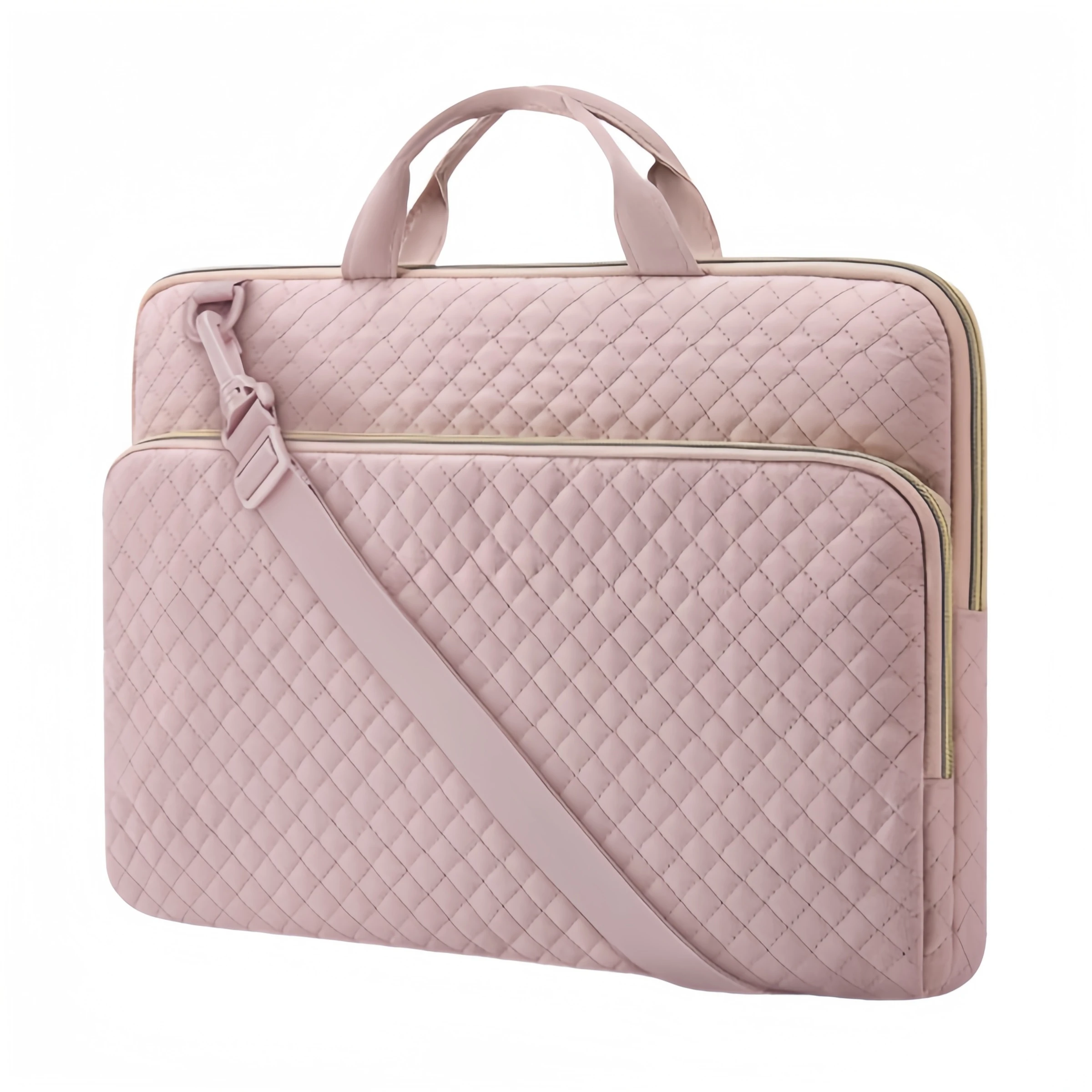 product premium lightweight laptop bag for macbook pro 15 inch pink trolley double deck bag case covers laudtec-26