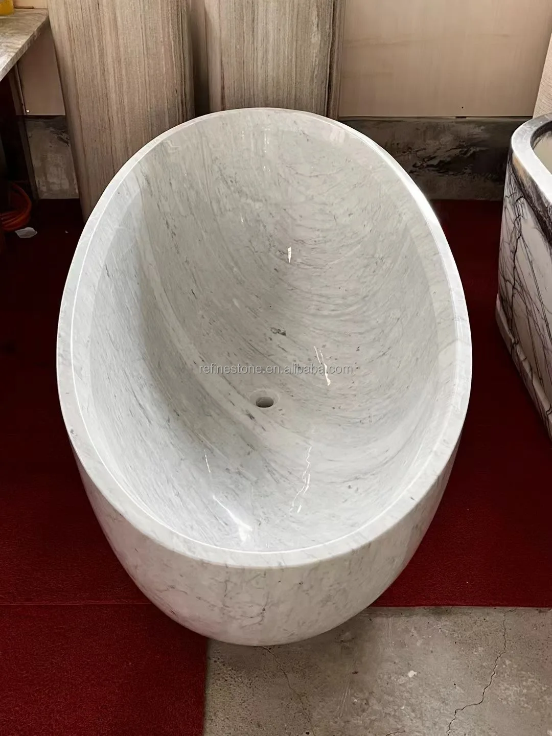 Luxury Free Standing Italian Arabescato White Marble Bathtub Buy