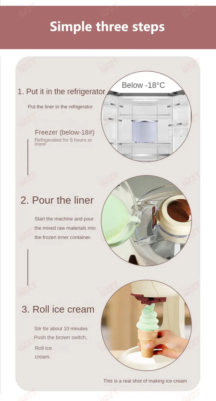 Home Small Homemade Mini Ice Cream Machine Children Ice Cream Machine Automatic Yogurt Ice Cream Machine