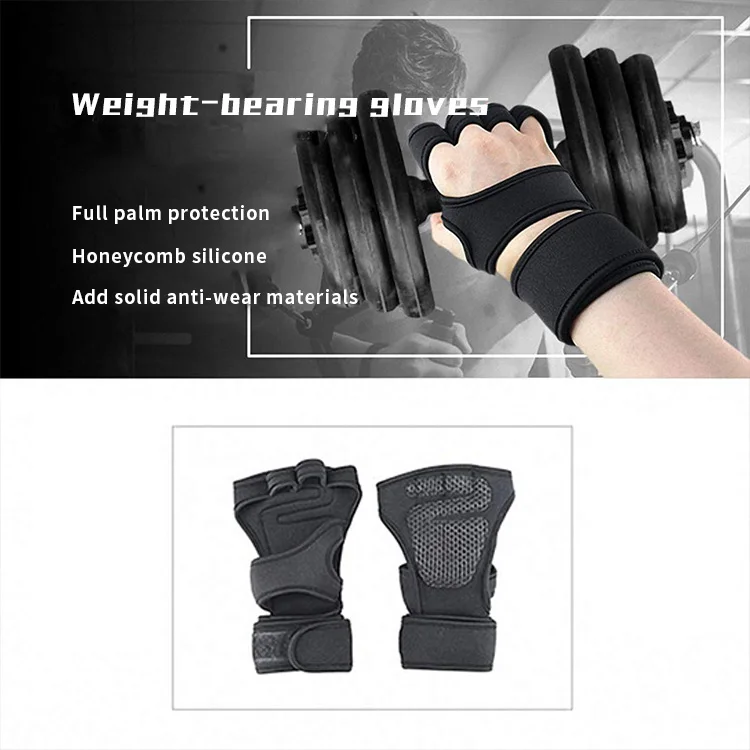 Fitness Gloves Weight Lifting Gym Workout Training Wrist Wrap Strap 