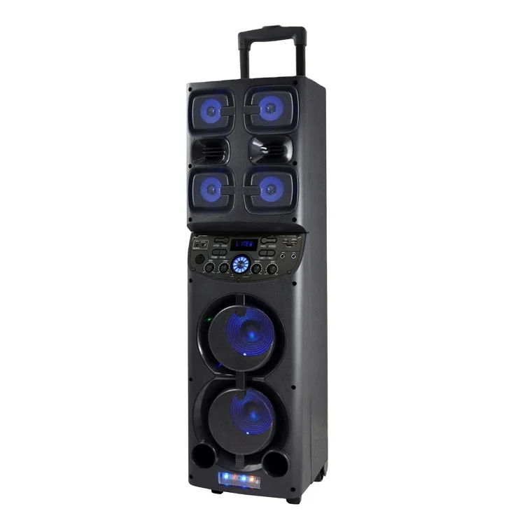 Dual Inch Wooden Subwoofer Multimedia Home Cinema Speaker Music Box  bluetooth Tws Outdodoor Trolley Party Karaoke Speaker